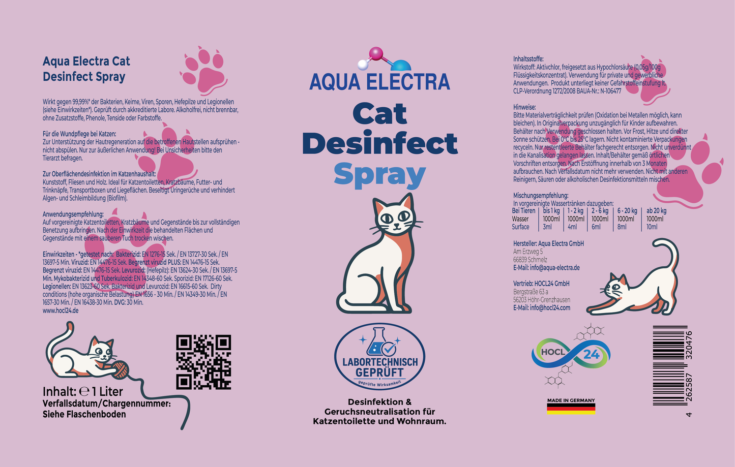 Aqua Electra Cat Desinfect Spray 1L Nachfüller