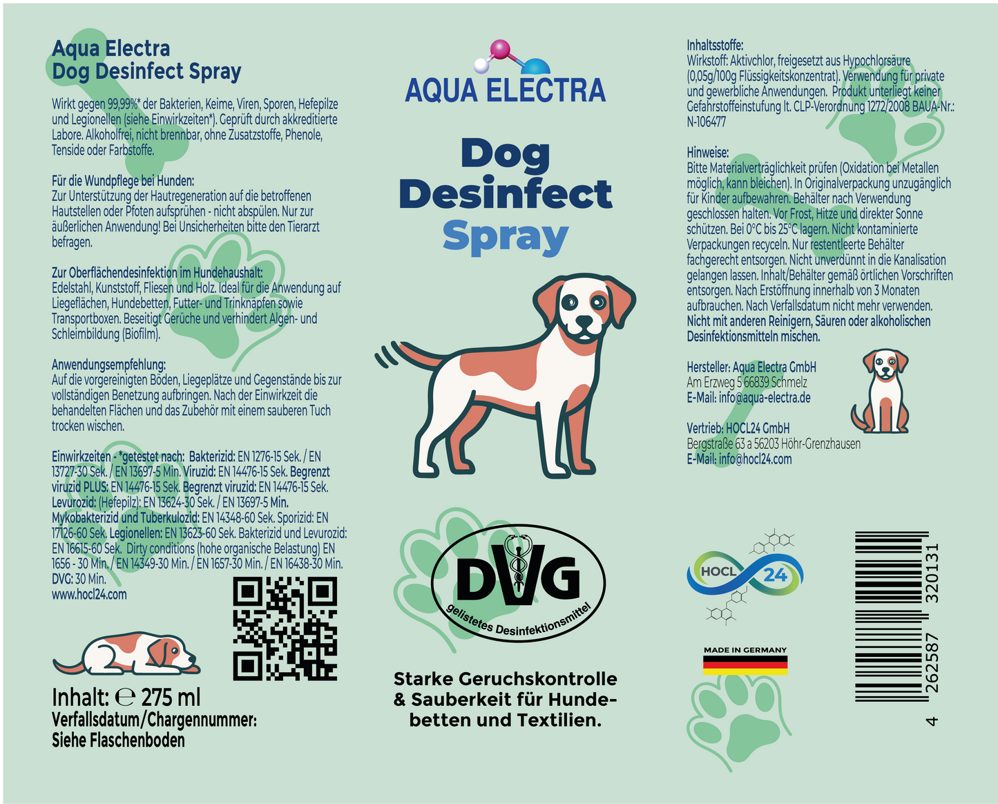 Aqua Electra Dog Desinfect Spray 275ml