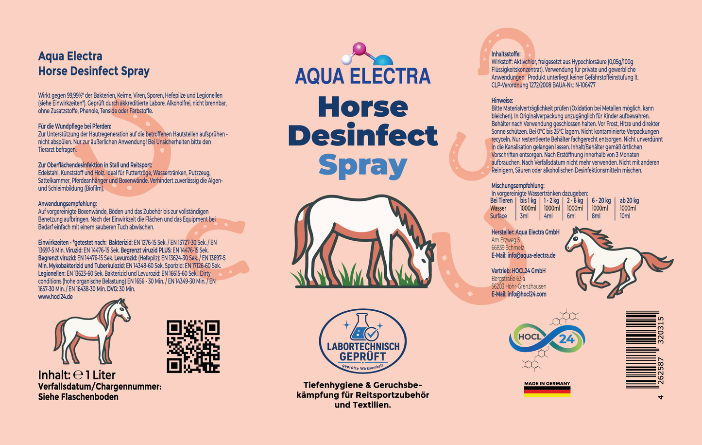 Aqua Electra Horse Desinfect Spray 1L
