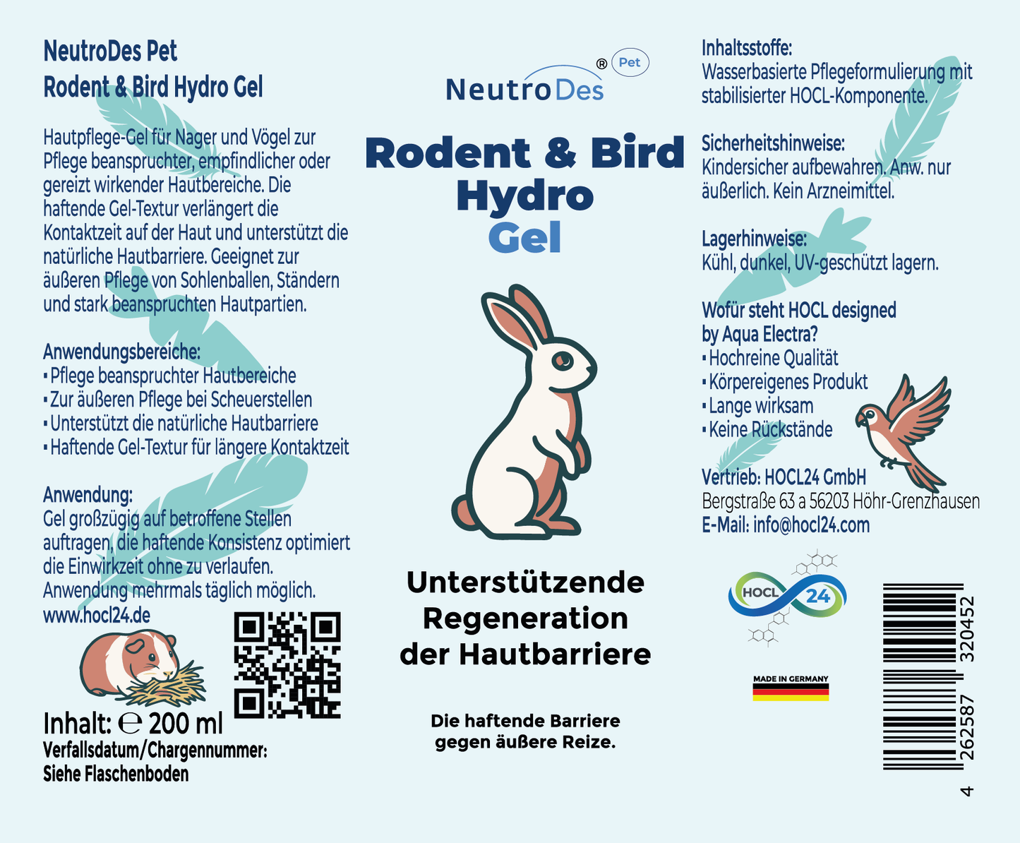 NeutroDes Pet Rodent & Bird Hydro Gel 200ml
