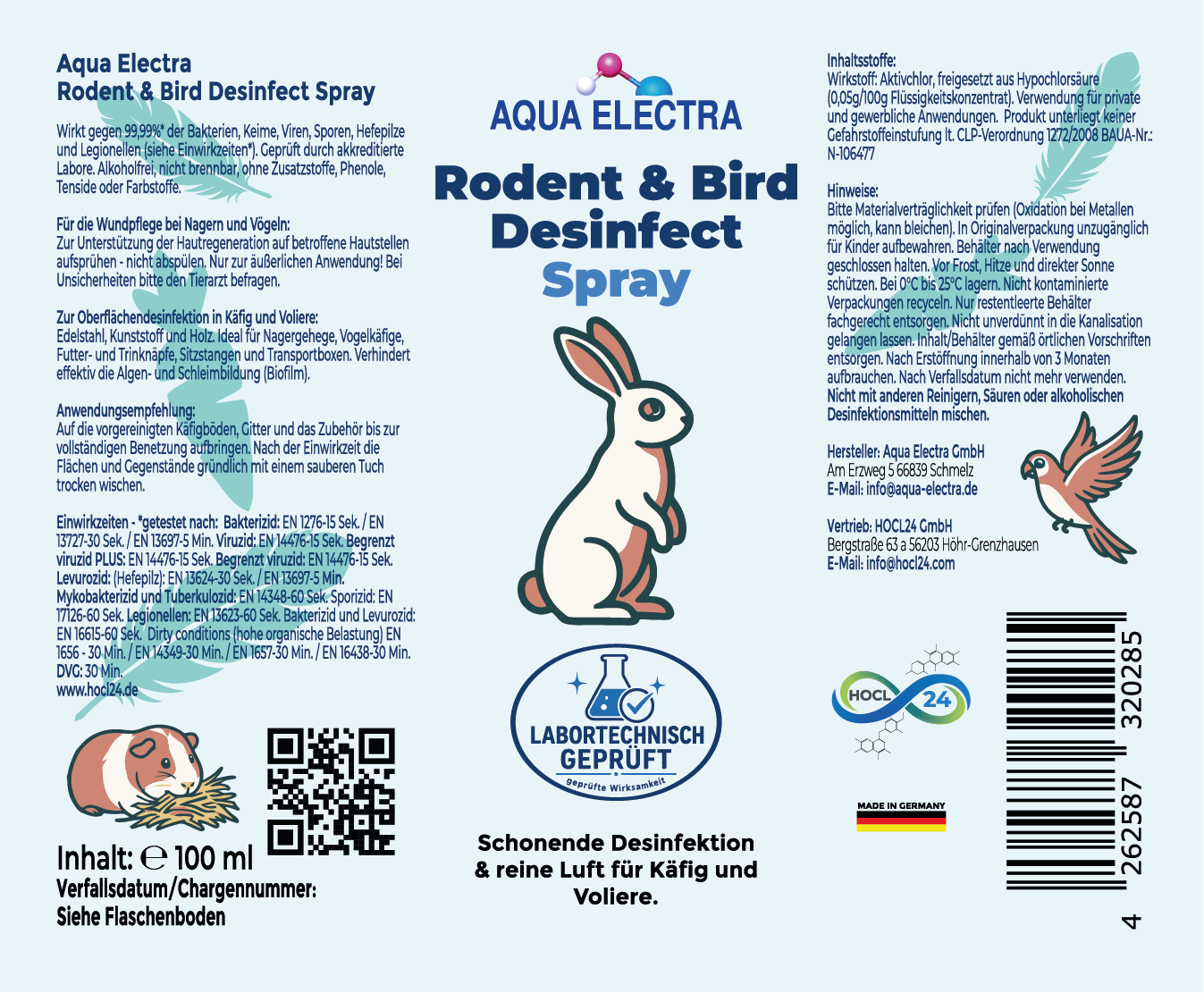 Aqua Electra Rodent & Bird Desinfect Spray 100ml