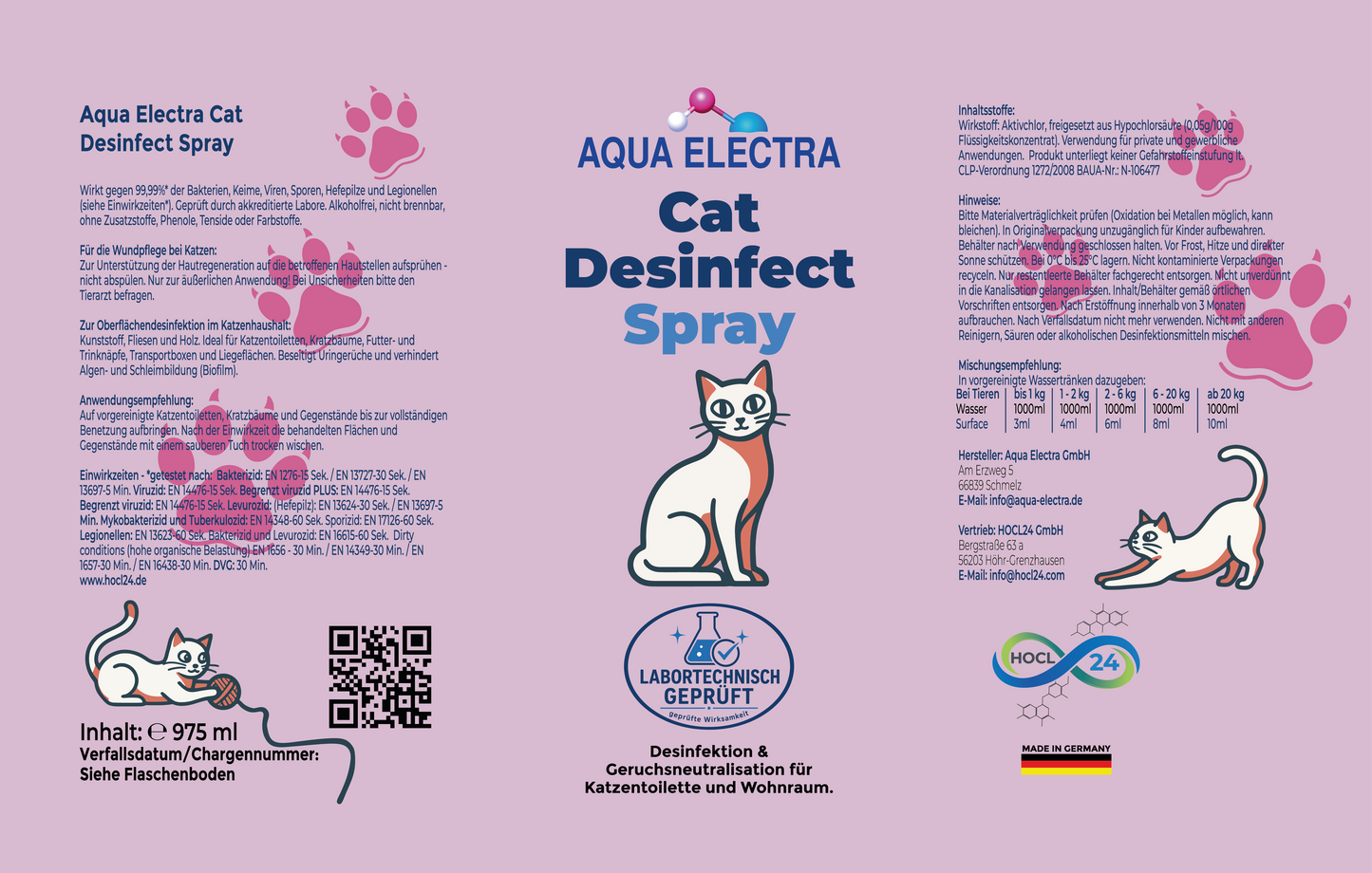 Aqua Electra Cat Desinfect Spray 975ml Nachfüller