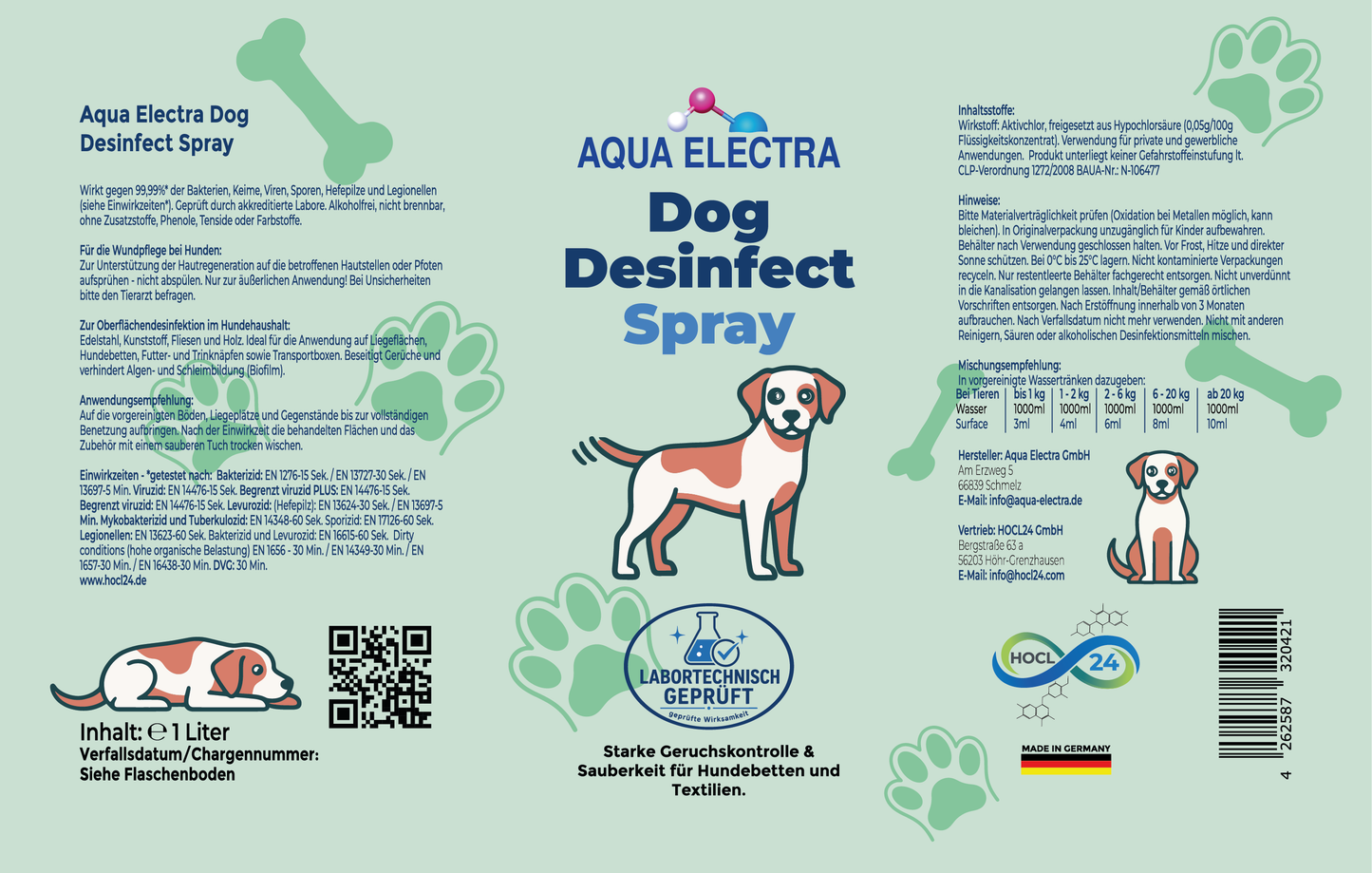 Aqua Electra Dog Desinfect Spray 1L Nachfüller