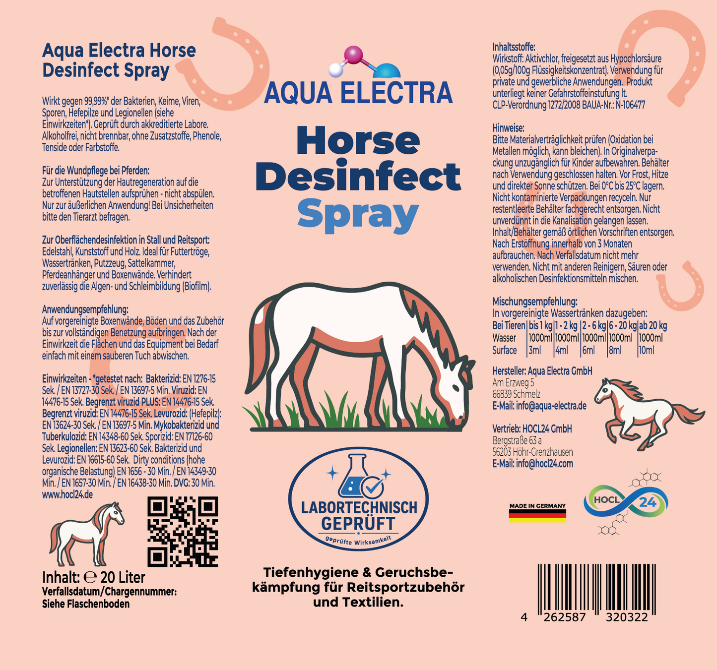 Aqua Electra Horse Desinfect Spray 20L Nachfüller