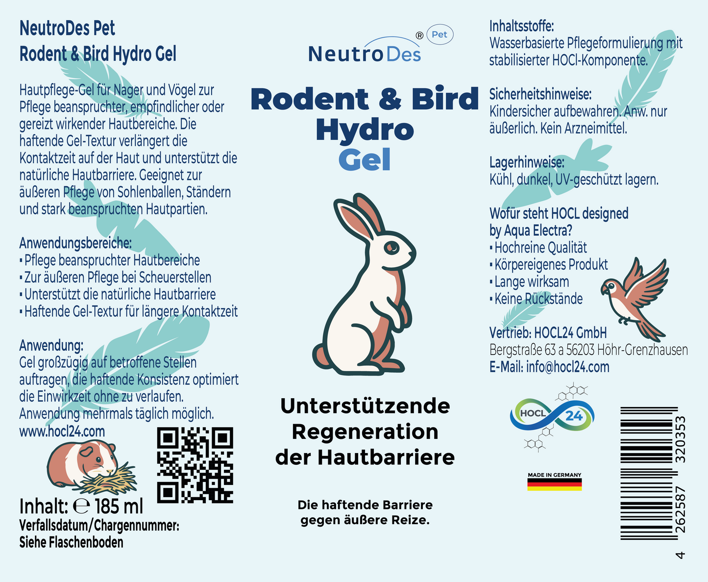 NeutroDes Pet Rodent & Bird Hydro Gel 185ml